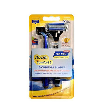 خودتراش مردانه پنج لبه پرلایف مدل Comfort5 بسته 2 عددی