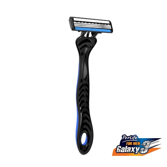 خودتراش سه لبه مردانه پرلایف مدل Galaxy3 بسته 2 عددی
