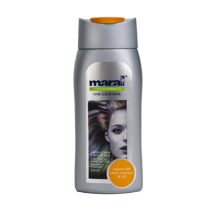 شامپو رنگساژ مارال شماره 8.55 رنگ طلایی آفتابگردان حجم 200 میلی لیتر